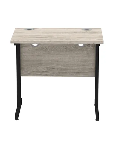 Dynamic Impulse 800 x 600mm Straight Office Desk Grey Oak Top Black Cantilever Leg MI003371
