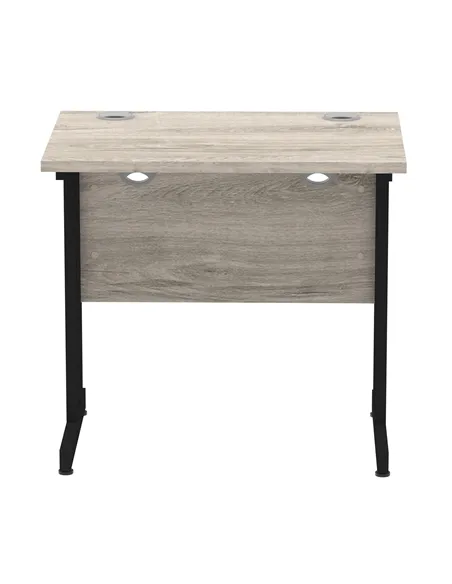 Dynamic Impulse 800 x 600mm Straight Office Desk Grey Oak Top Black Cantilever Leg MI003371