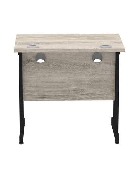 Dynamic Impulse 800 x 600mm Straight Office Desk Grey Oak Top Black Cantilever Leg MI003371