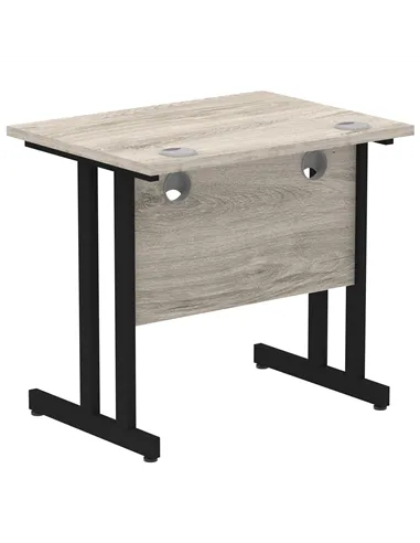 Dynamic Impulse 800 x 600mm Straight Office Desk Grey Oak Top Black Cantilever Leg MI003371
