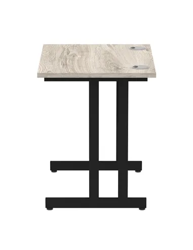 Dynamic Impulse 800 x 600mm Straight Office Desk Grey Oak Top Black Cantilever Leg MI003371