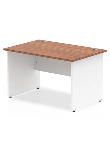 Dynamic Impulse 1200 x 800mm Straight Office Desk Walnut Top White Panel End Leg TT000001
