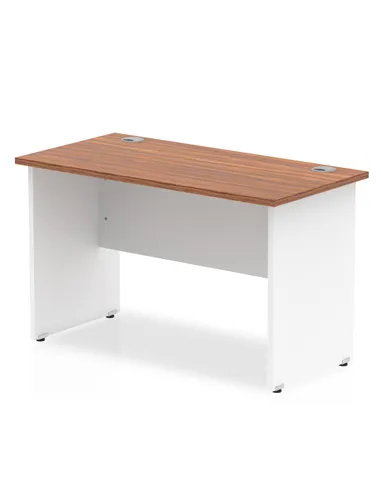 Dynamic Impulse 800 x 600mm Straight Office Desk Walnut Top White Panel End Leg TT000073