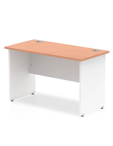 Dynamic Impulse 800 x 600mm Straight Office Desk Beech Top White Panel End Leg TT000075