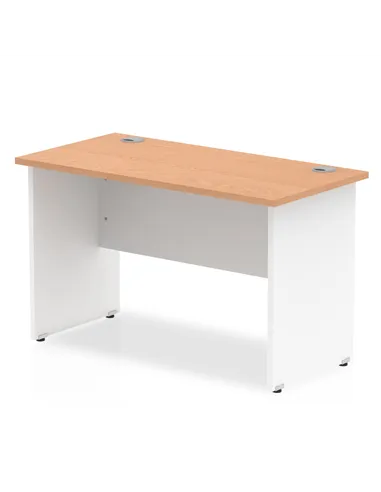 Dynamic Impulse 1000 x 600mm Straight Office Desk Oak Top White Panel End Leg TT000083