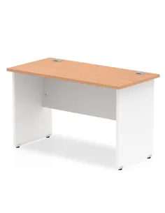 Dynamic Impulse 1200 x 600mm Straight Office Desk Oak Top White Panel End Leg TT000089
