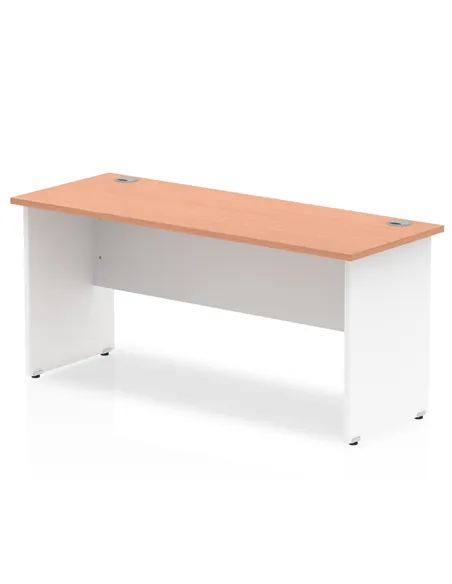 Dynamic Impulse 1600 x 600mm Straight Office Desk Beech Top White Panel End Leg TT000099