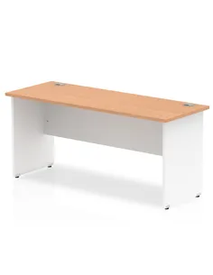 Dynamic Impulse 1600 x 600mm Straight Office Desk Oak Top White Panel End Leg TT000101