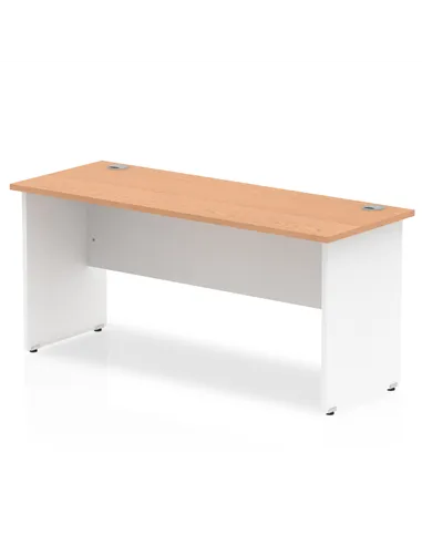 Dynamic Impulse 1600 x 600mm Straight Office Desk Oak Top White Panel End Leg TT000101