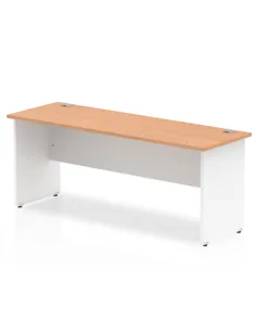Dynamic Impulse 1800 x 600mm Straight Office Desk Oak Top White Panel End Leg TT000107