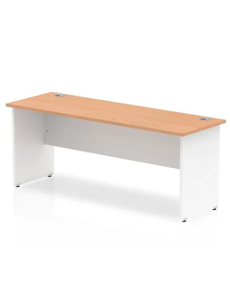 Dynamic Impulse 1800 x 600mm Straight Office Desk Oak Top White Panel End Leg TT000107