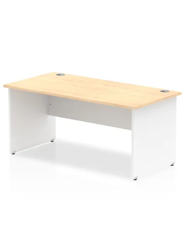 Dynamic Impulse 1600 x 800mm Straight Office Desk Maple Top White Panel End Leg TT000111