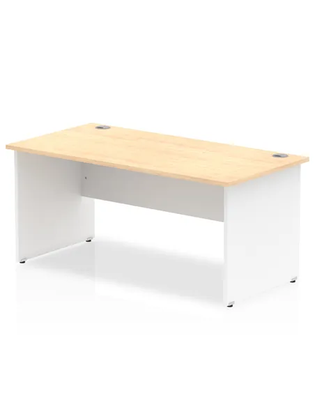 Dynamic Impulse 1600 x 800mm Straight Office Desk Maple Top White Panel End Leg TT000111