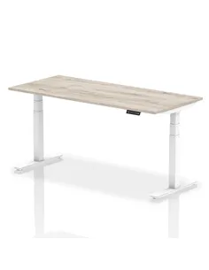 Dynamic Air 1800 x 800mm Height Adjustable Office Desk Grey Oak Top White Leg HA01168