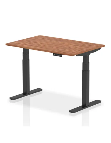 Dynamic Air 1200 x 800mm Height Adjustable Office Desk Walnut Top Black Leg HA01189