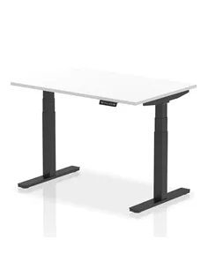 Dynamic Air 1200 x 800mm Height Adjustable Office Desk White Top Black Leg HA01193