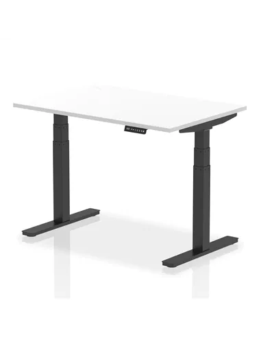 Dynamic Air 1200 x 800mm Height Adjustable Office Desk White Top Black Leg HA01193