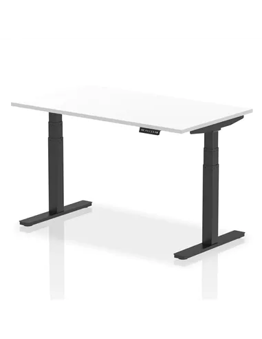 Dynamic Air 1400 x 800mm Height Adjustable Office Desk White Top Black Leg HA01194