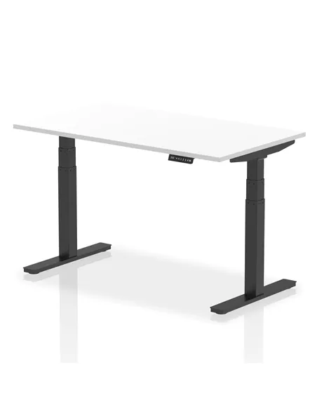 Dynamic Air 1400 x 800mm Height Adjustable Office Desk White Top Black Leg HA01194