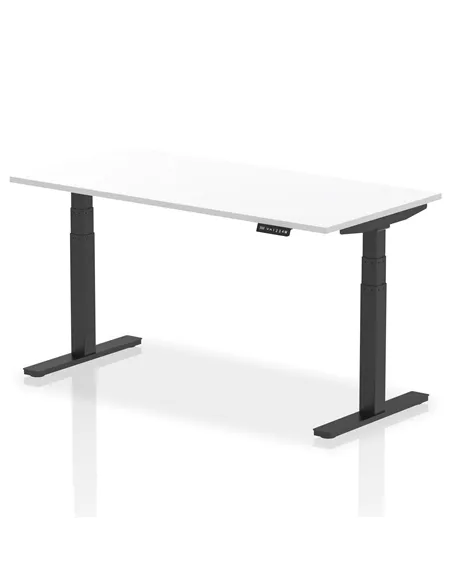 Dynamic Air 1600 x 800mm Height Adjustable Office Desk White Top Black Leg HA01195