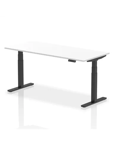 Dynamic Air 1800 x 800mm Height Adjustable Office Desk White Top Black Leg HA01196