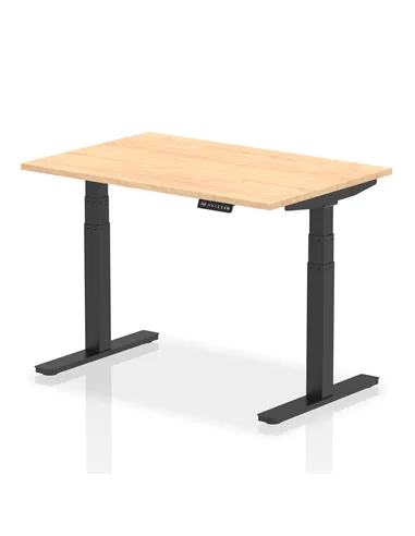 Dynamic Air 1200 x 800mm Height Adjustable Office Desk Maple Top Black Leg HA01197