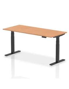 Dynamic Air 1800 x 800mm Height Adjustable Office Desk Oak Top Black Leg HA01204