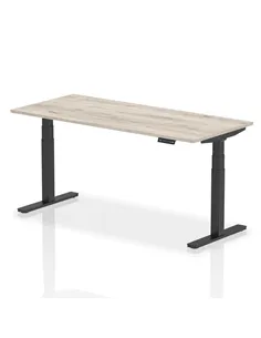 Dynamic Air 1800 x 800mm Height Adjustable Office Desk Grey Oak Top Black Leg HA01248