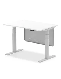 Dynamic Air Modesty 1200 x 800mm Height Adjustable Office Desk White Top Modesty Panel HA01289