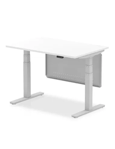 Dynamic Air Modesty 1200 x 800mm Height Adjustable Office Desk White Top Modesty Panel HA01289