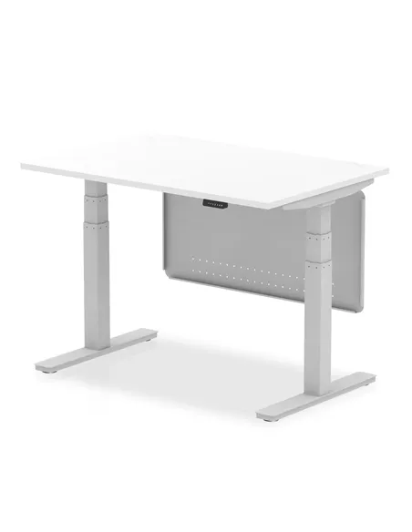 Dynamic Air Modesty 1200 x 800mm Height Adjustable Office Desk White Top Modesty Panel HA01289