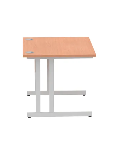 Dynamic Impulse 1000 x 800mm Straight Office Desk Beech Top Silver Cantilever Leg MI000282