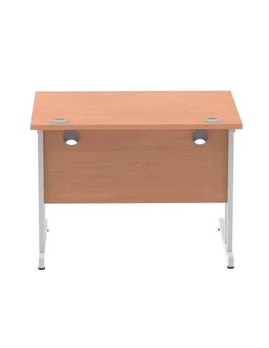 Dynamic Impulse 1000 x 800mm Straight Office Desk Beech Top Silver Cantilever Leg MI000282