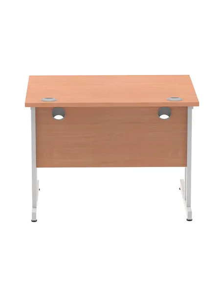 Dynamic Impulse 1000 x 800mm Straight Office Desk Beech Top Silver Cantilever Leg MI000282