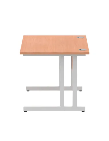 Dynamic Impulse 1000 x 800mm Straight Office Desk Beech Top Silver Cantilever Leg MI000282