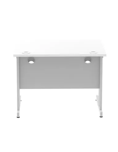 Dynamic Impulse 1000 x 800mm Straight Office Desk White Top Silver Cantilever Leg MI000304