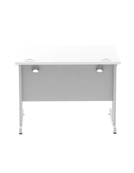 Dynamic Impulse 1000 x 800mm Straight Office Desk White Top Silver Cantilever Leg MI000304