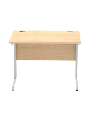 Dynamic Impulse 1000 x 800mm Straight Office Desk Maple Top Silver Cantilever Leg MI000348