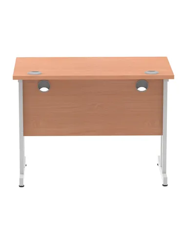Dynamic Impulse 1000 x 600mm Straight Office Desk Beech Top Silver Cantilever Leg MI001678