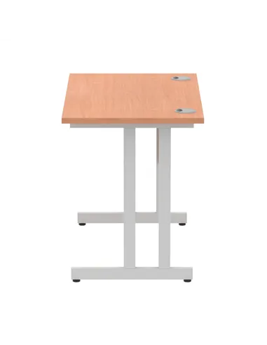 Dynamic Impulse 1000 x 600mm Straight Office Desk Beech Top Silver Cantilever Leg MI001678