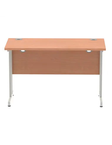 Dynamic Impulse 1200 x 600mm Straight Office Desk Beech Top Silver Cantilever Leg MI001679
