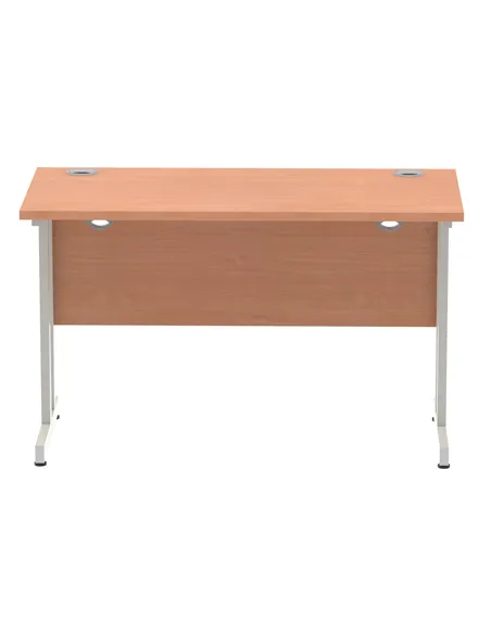 Dynamic Impulse 1200 x 600mm Straight Office Desk Beech Top Silver Cantilever Leg MI001679