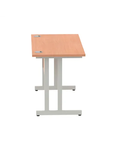 Dynamic Impulse 1200 x 600mm Straight Office Desk Beech Top Silver Cantilever Leg MI001679