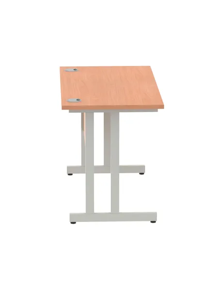 Dynamic Impulse 1200 x 600mm Straight Office Desk Beech Top Silver Cantilever Leg MI001679
