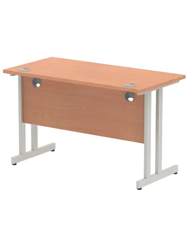 Dynamic Impulse 1200 x 600mm Straight Office Desk Beech Top Silver Cantilever Leg MI001679