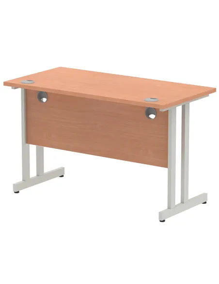 Dynamic Impulse 1200 x 600mm Straight Office Desk Beech Top Silver Cantilever Leg MI001679