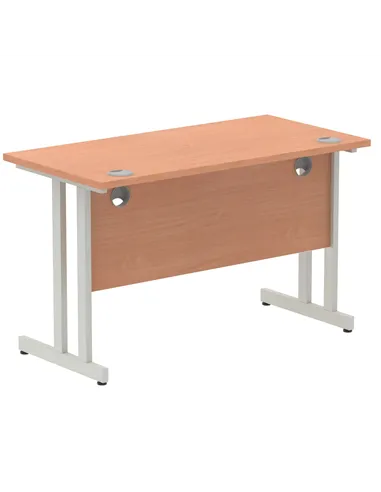 Dynamic Impulse 1200 x 600mm Straight Office Desk Beech Top Silver Cantilever Leg MI001679