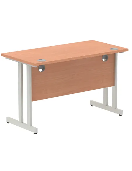 Dynamic Impulse 1200 x 600mm Straight Office Desk Beech Top Silver Cantilever Leg MI001679