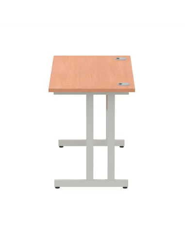 Dynamic Impulse 1200 x 600mm Straight Office Desk Beech Top Silver Cantilever Leg MI001679