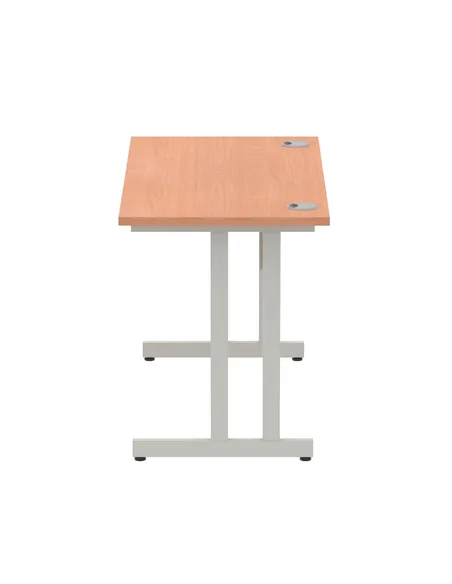 Dynamic Impulse 1200 x 600mm Straight Office Desk Beech Top Silver Cantilever Leg MI001679